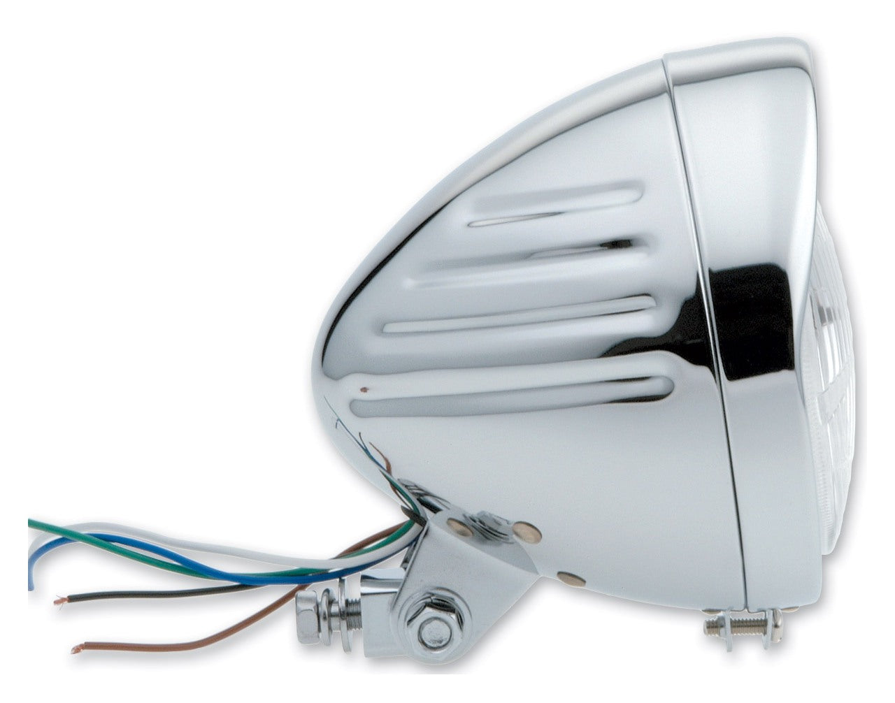 Milwaukee Twins 5 3/4" Custom Ribbed Headlight With Running Light For Harley Softail / Dyna 1984-2017