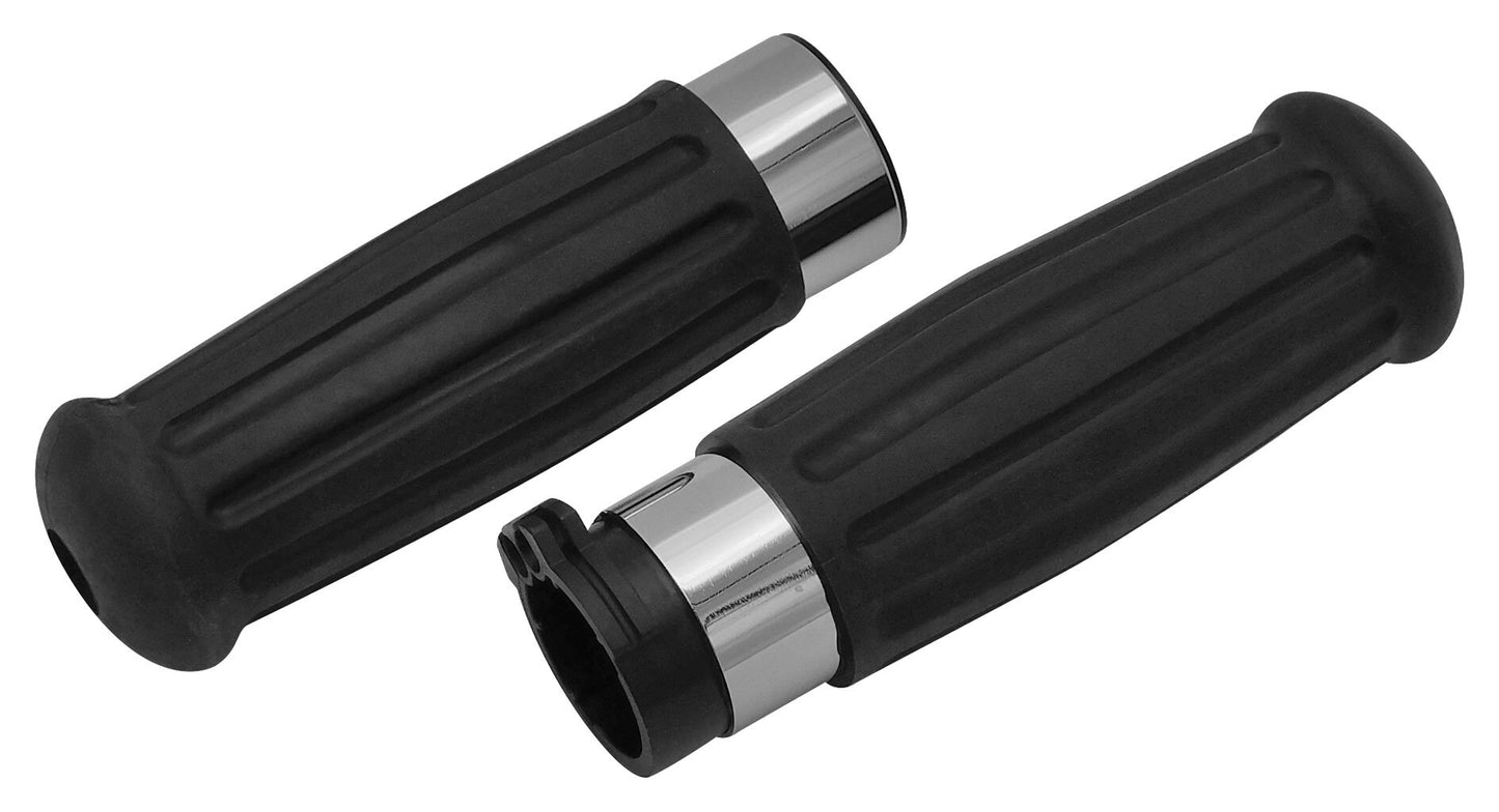 Milwaukee Twins Antique Style Grip Set For Harley With Dual Cable Throttle