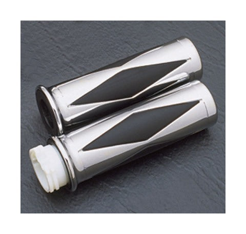 Milwaukee Twins Diamond Insert Grips For Harley With Dual Cable Throttle
