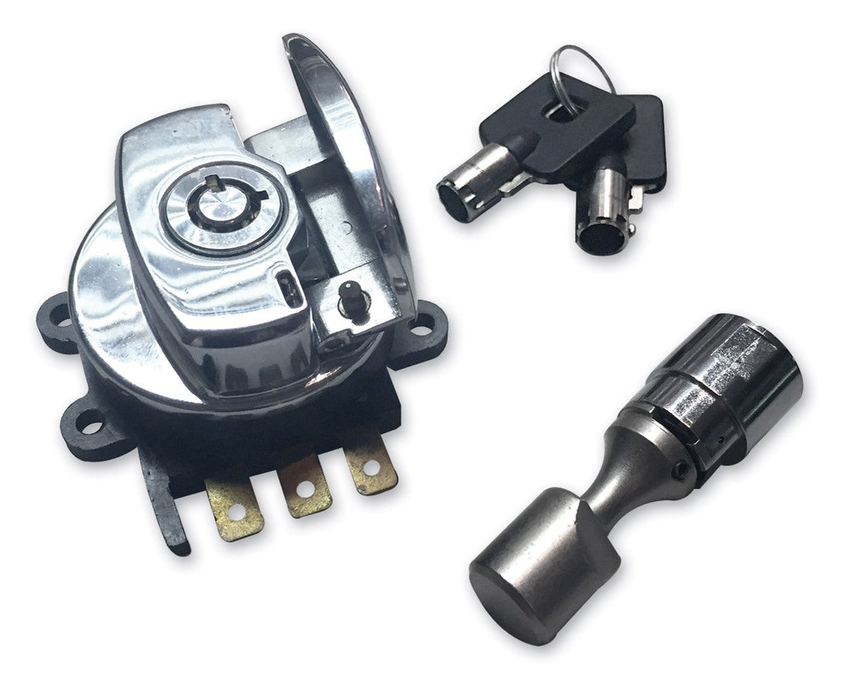 Milwaukee Twins Ignition Switch And Fork Lock Kit For Harley Softail / Dyna 1988-2010