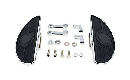 Milwaukee Twins Oval Mini-Floorboards With Mounts For Harley
