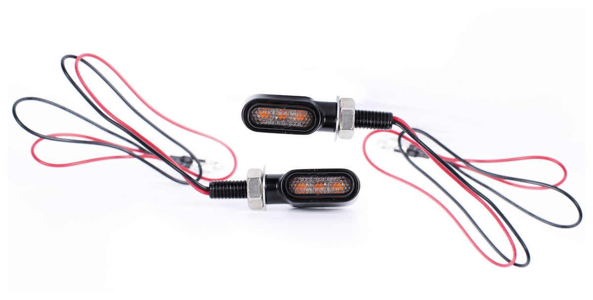 Milwaukee Twins LED Mini Oval Amber Turn Signal Set