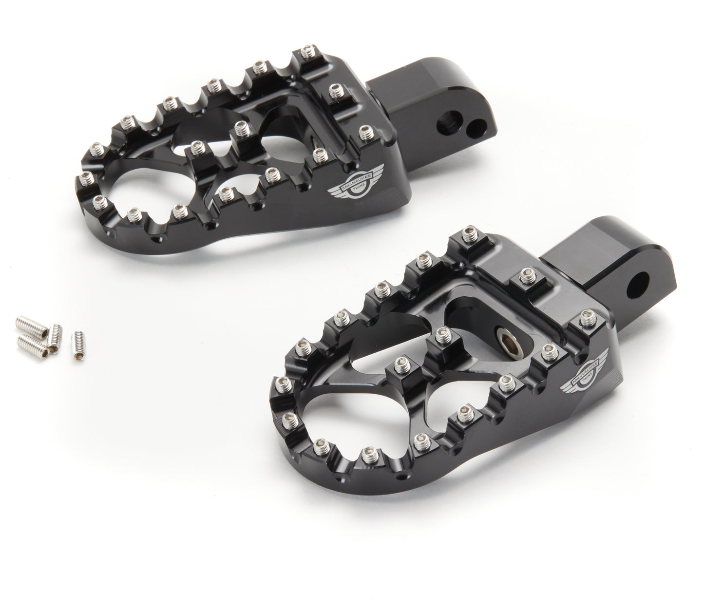 Milwaukee Twins MX Style Passenger Pegs For Harley Softail 2018-2026