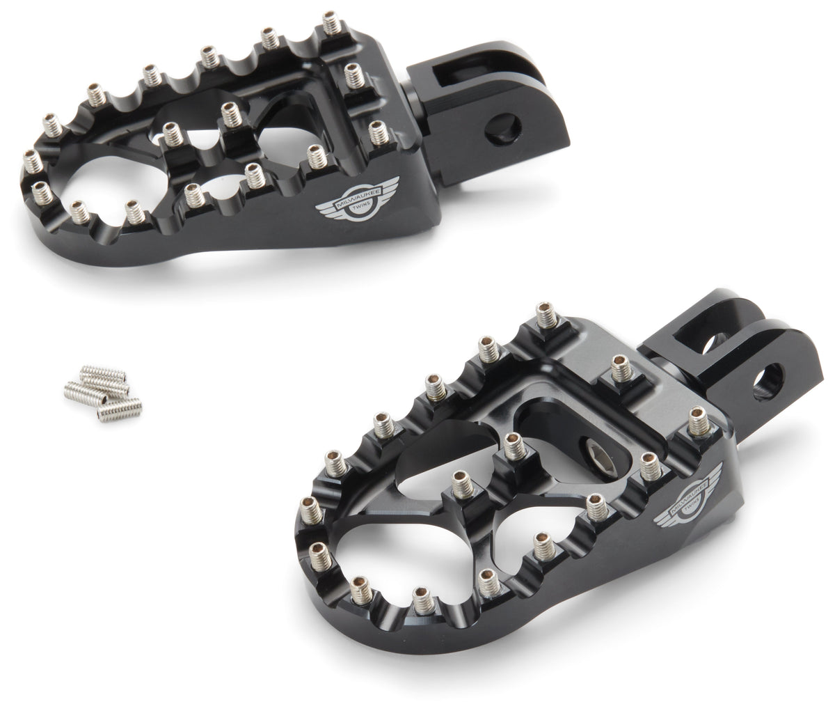 Milwaukee Twins MX Style Rider Pegs For Harley Softail / Sportster S / Nightster 2018-2026