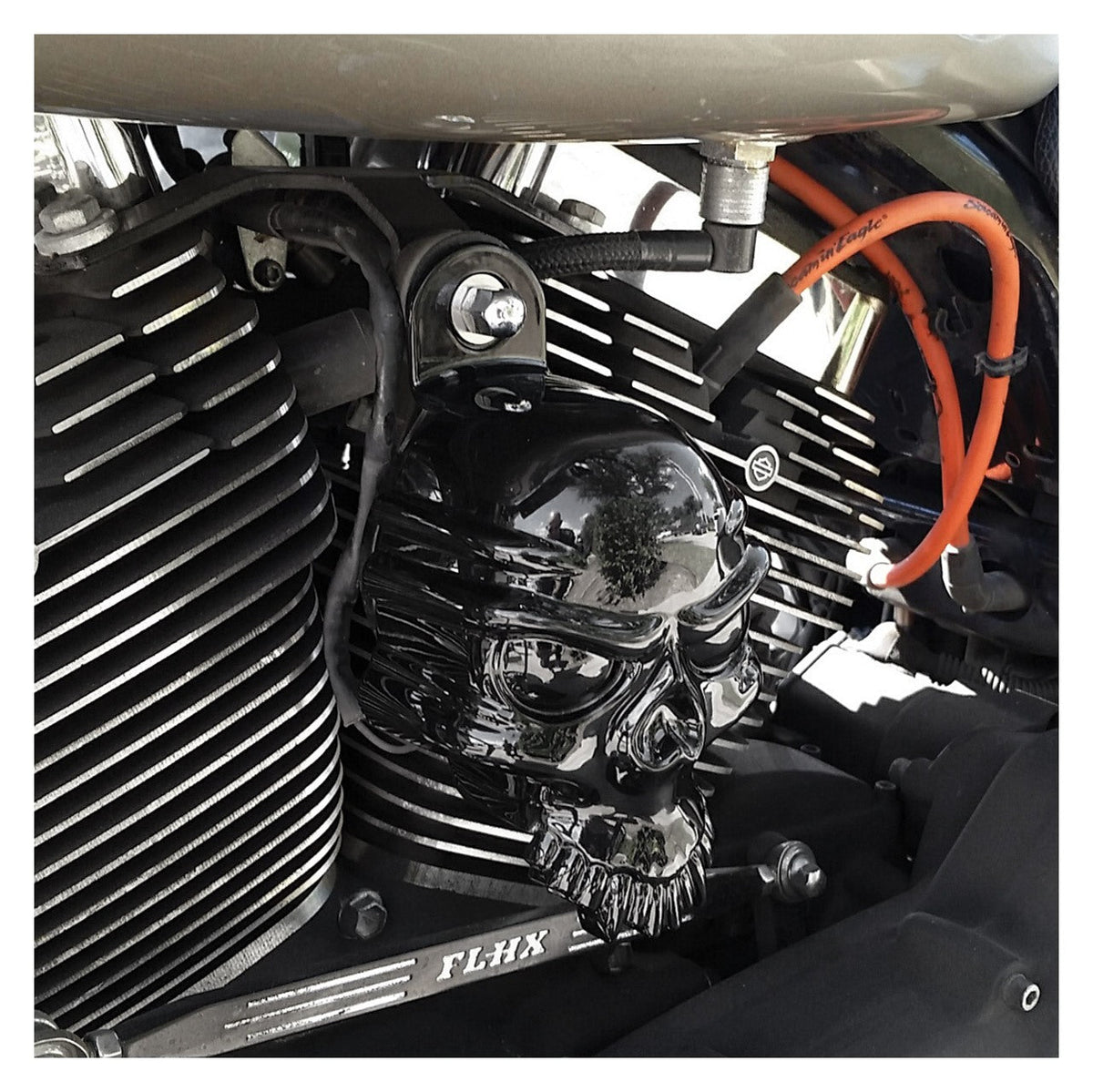 Milwaukee Twins Skull Horn Cover For Harley 1991-2017