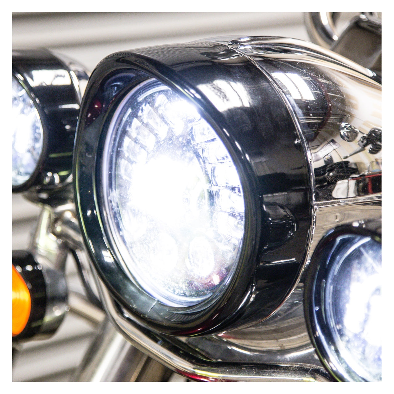  Milwaukee Twins 7" Headlight Trim Ring With Visor For Harley Touring 1981-2019