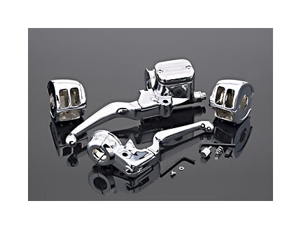  Milwaukee Twins 9/16" Single Disc Handlebar Control Kit For Harley 1996-2006
