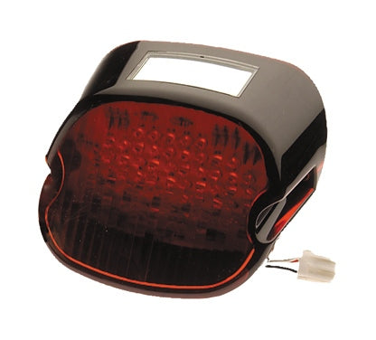  Milwaukee Twins "Blackout" Laydown Taillight Lens With Led Lights For Harley 1999-2024