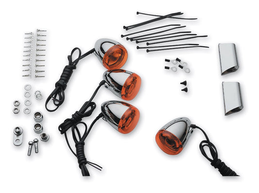  Milwaukee Twins Bullet Turn Signal Kit For Harley Softail / Dyna 2000-2017