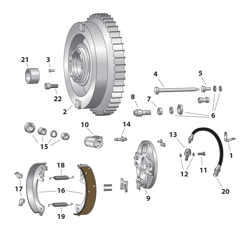  Milwaukee Twins Hydraulic Rear Brake Shoes For Harley FL 1963-1972