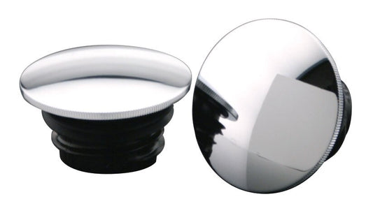  Milwaukee Twins Steel Low Profile Domed Gas Cap Set For Harley 1981-1995