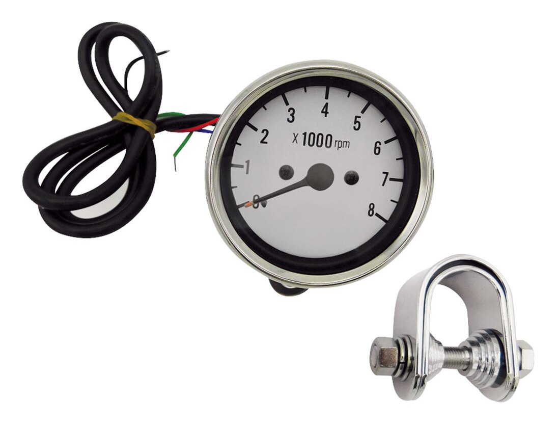  Milwaukee Twins White Face Electric Tachometer For Harley