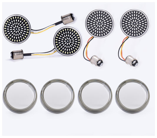  Milwaukee Twins LED Front And Rear Turn Signal Insert Kit For Harley 2000-2025