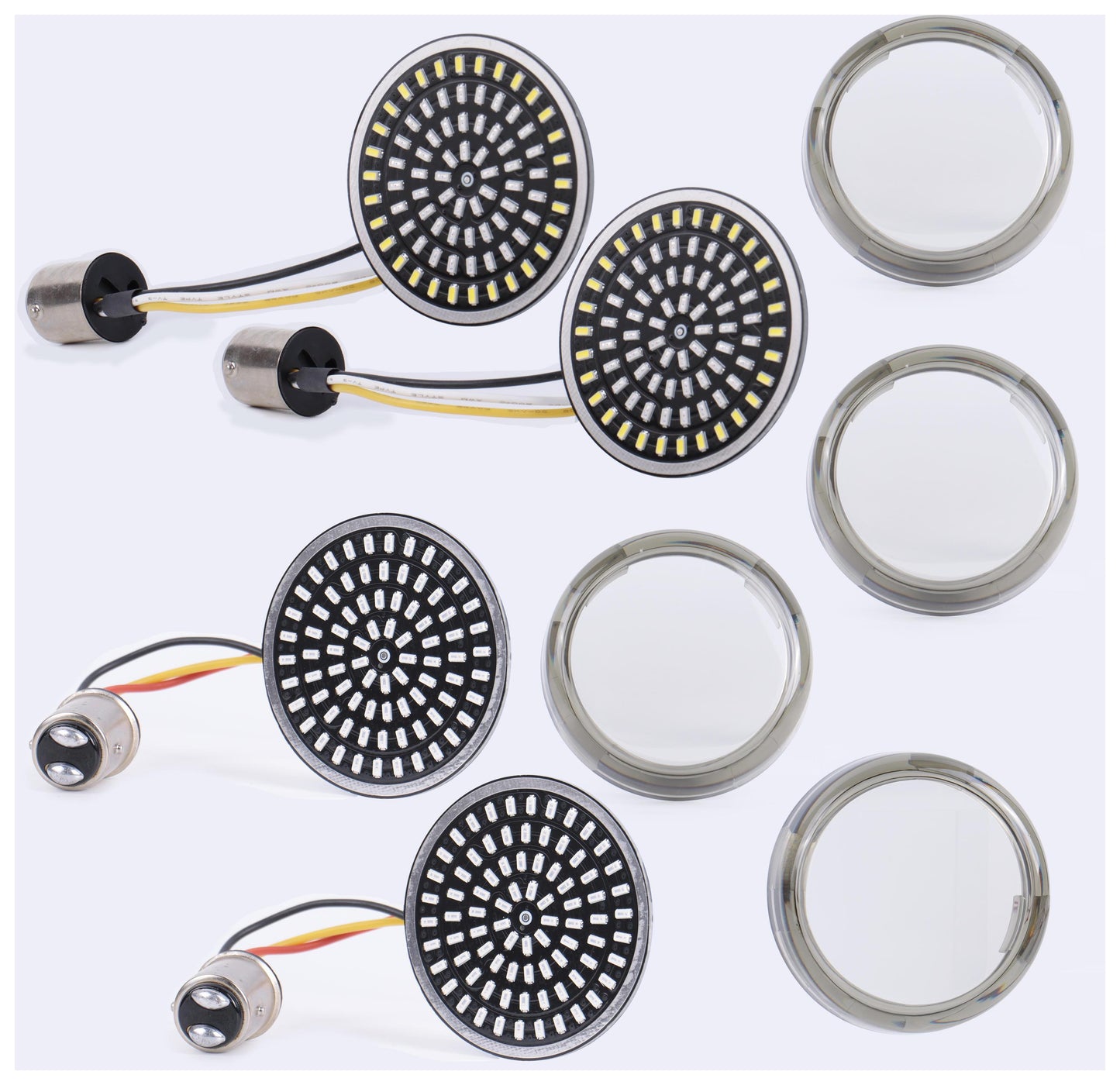  Milwaukee Twins LED Front And Rear Turn Signal Insert Kit For Harley 2000-2025