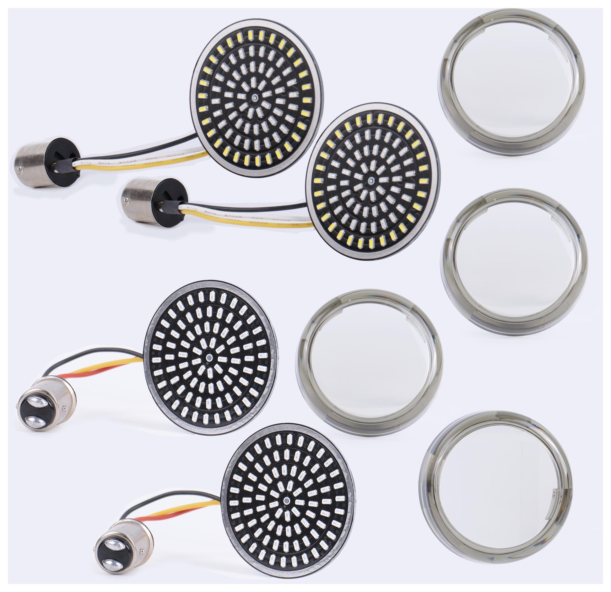  Milwaukee Twins LED Front And Rear Turn Signal Insert Kit For Harley 2000-2025