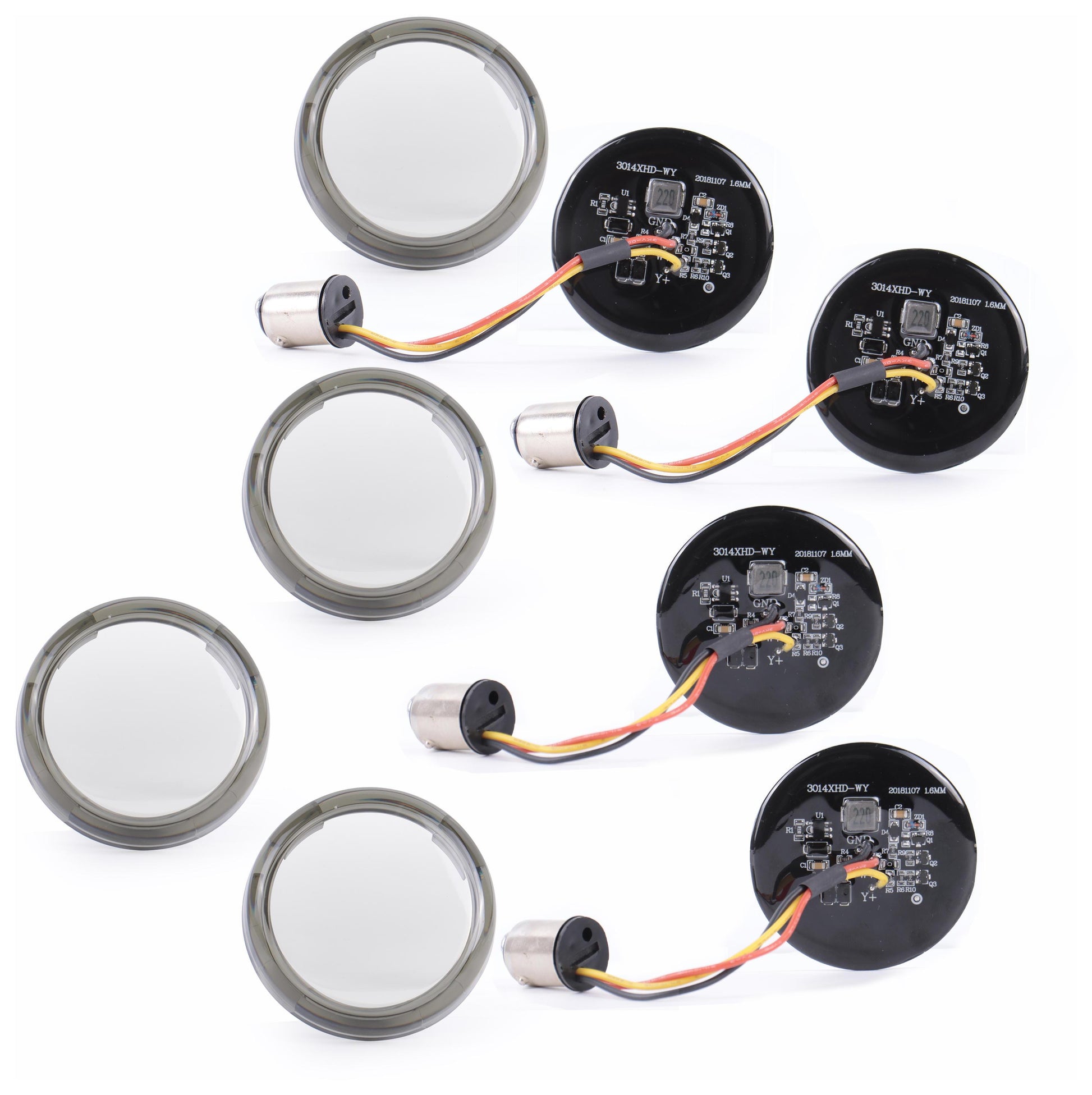  Milwaukee Twins LED Front And Rear Turn Signal Insert Kit For Harley 2000-2025