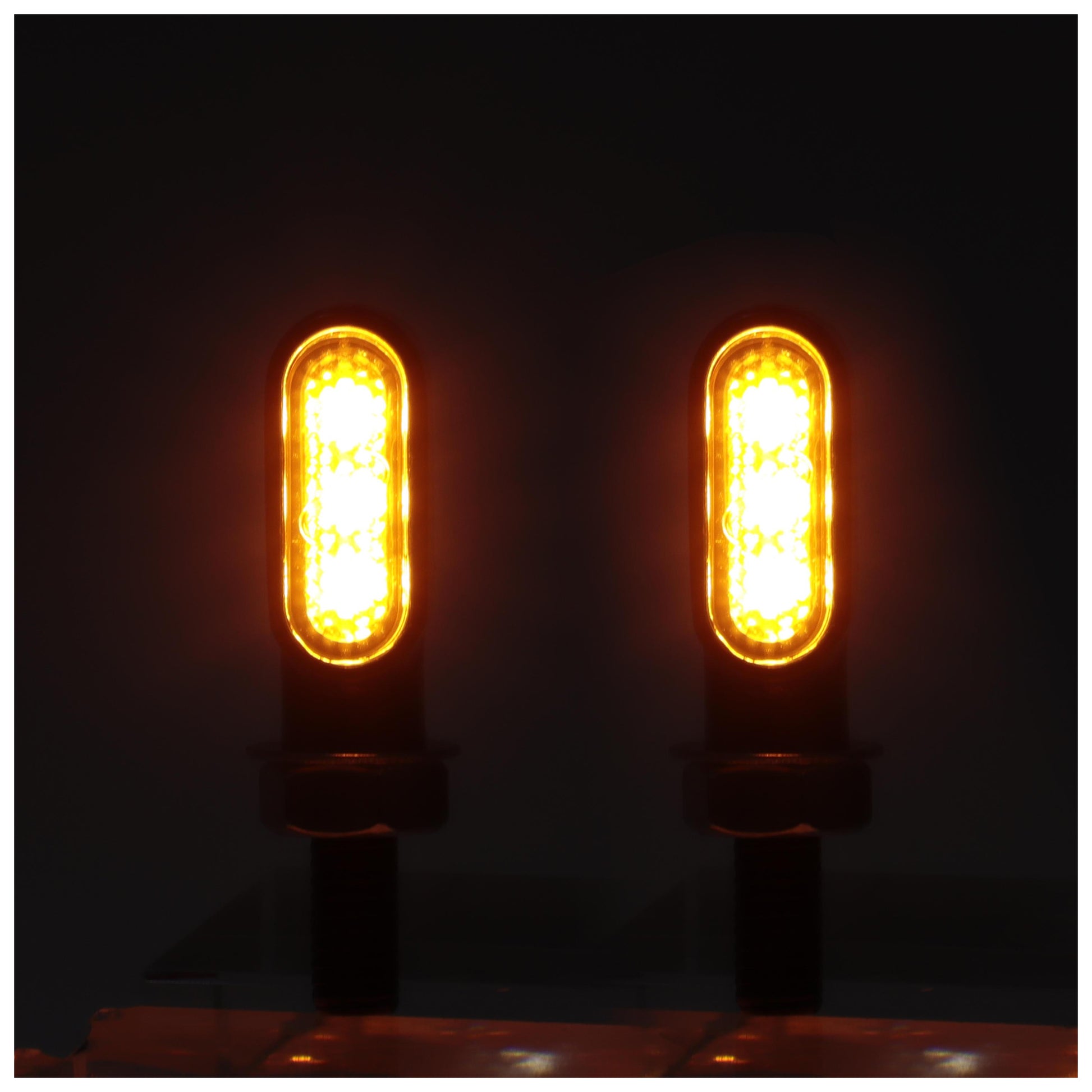  Milwaukee Twins LED Mini Oval Amber Turn Signal Set