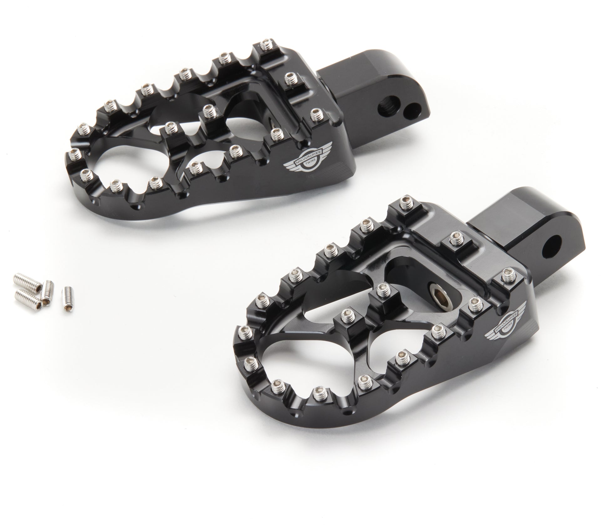  Milwaukee Twins MX Style Passenger Pegs For Harley Softail 2018-2026